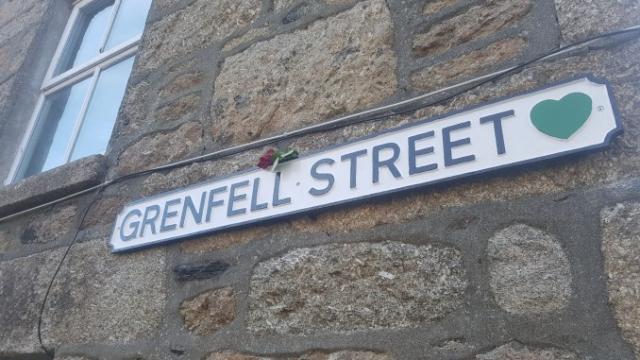 Street Sign to Carry the Grenfell Green Heart Street Sign to Carry the Grenfell Green Heart